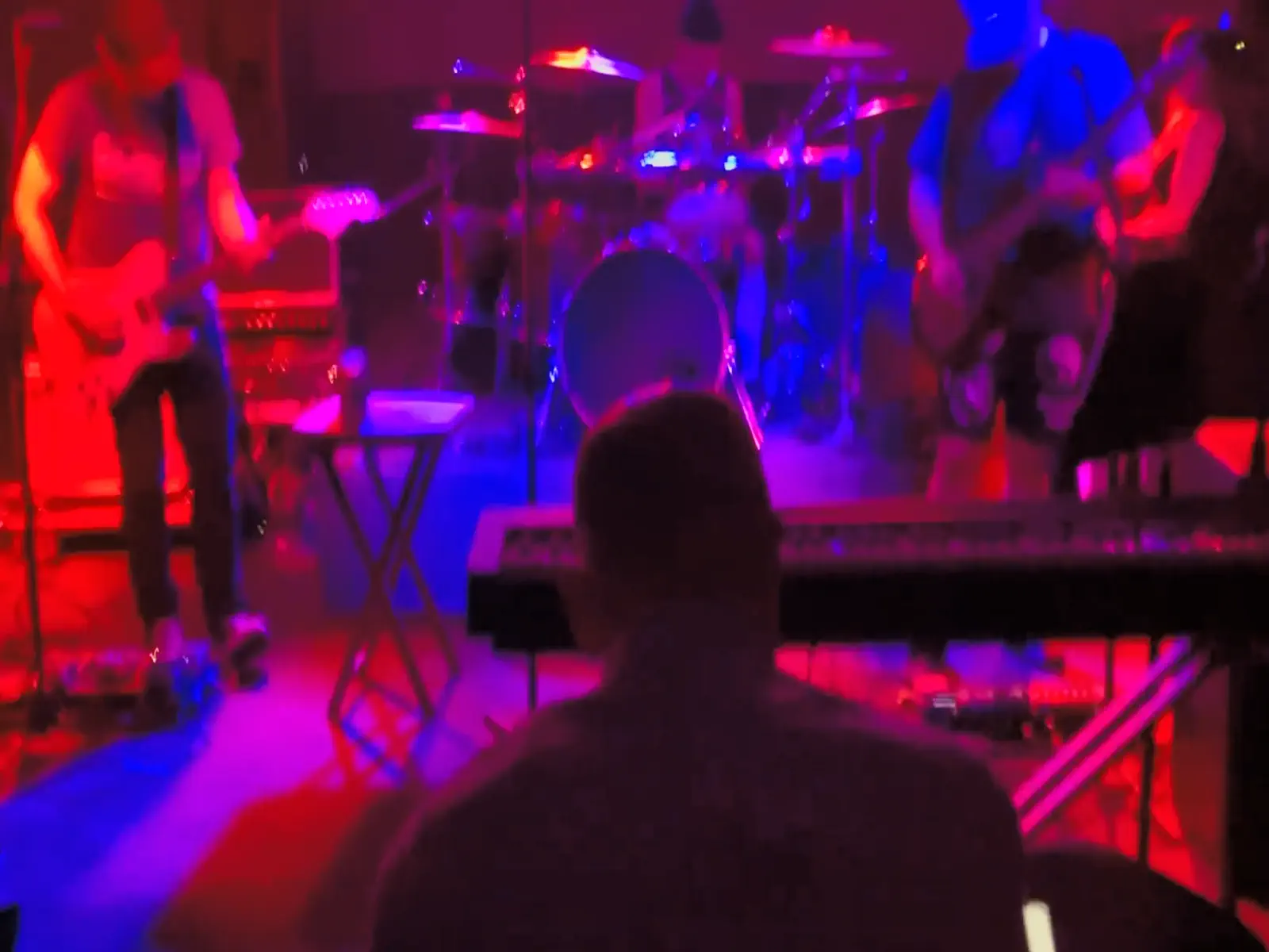 Scooter Ward and Cold band rehearsing at Lights, Action, Music Studios